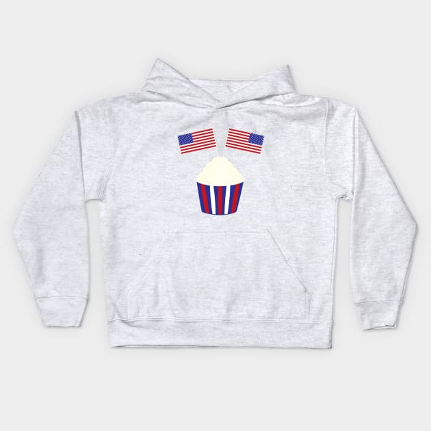 4th of july birthday cupcake with flags Kids Hoodie by sigdesign